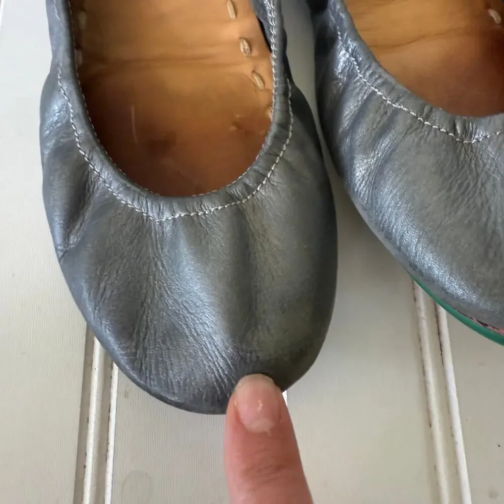 Tieks by Gavrieli Gray Leather Ballet Flats Women’s Size 7 Foldable Shoes